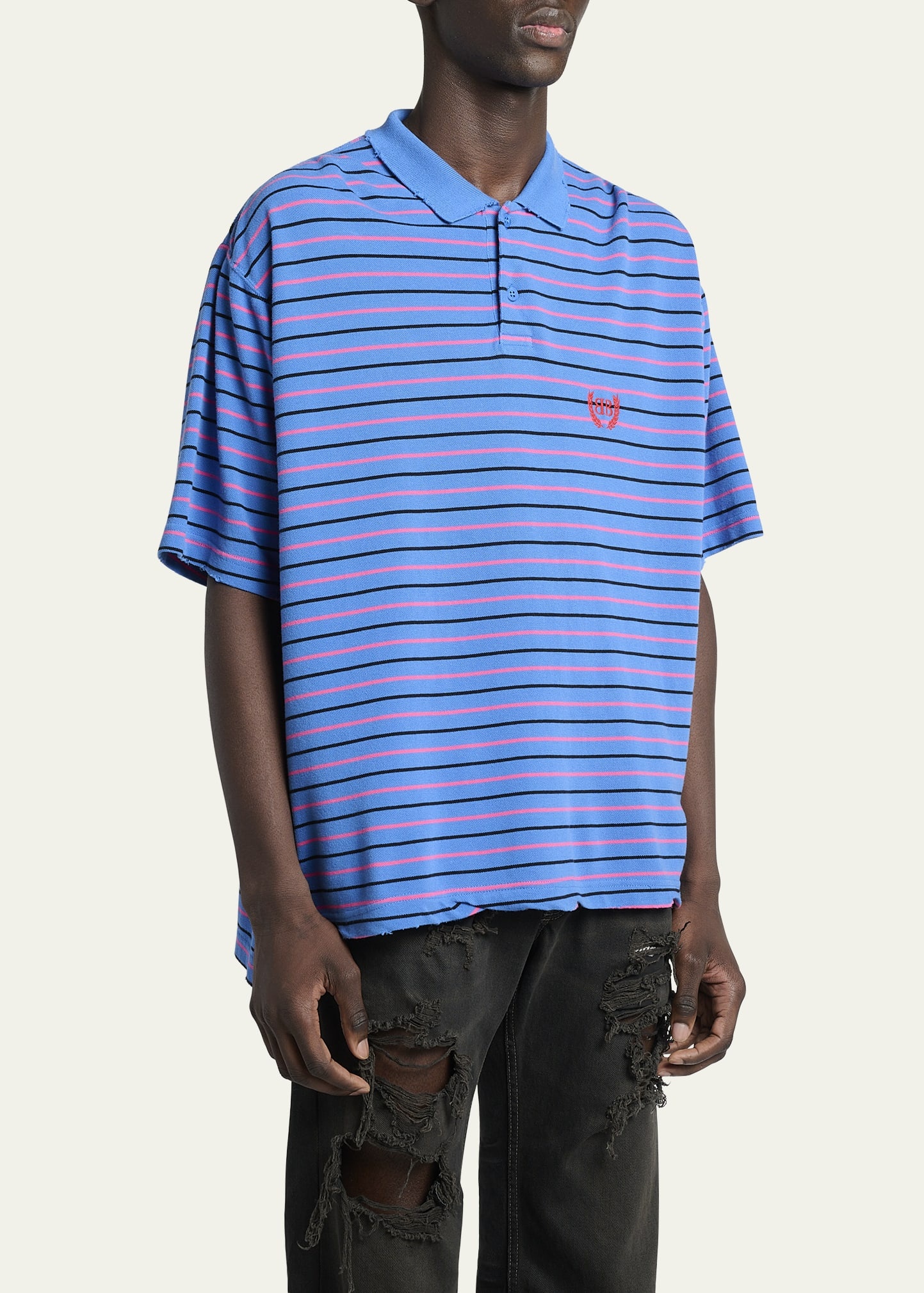 Men's Striped Pique Polo Shirt - 4