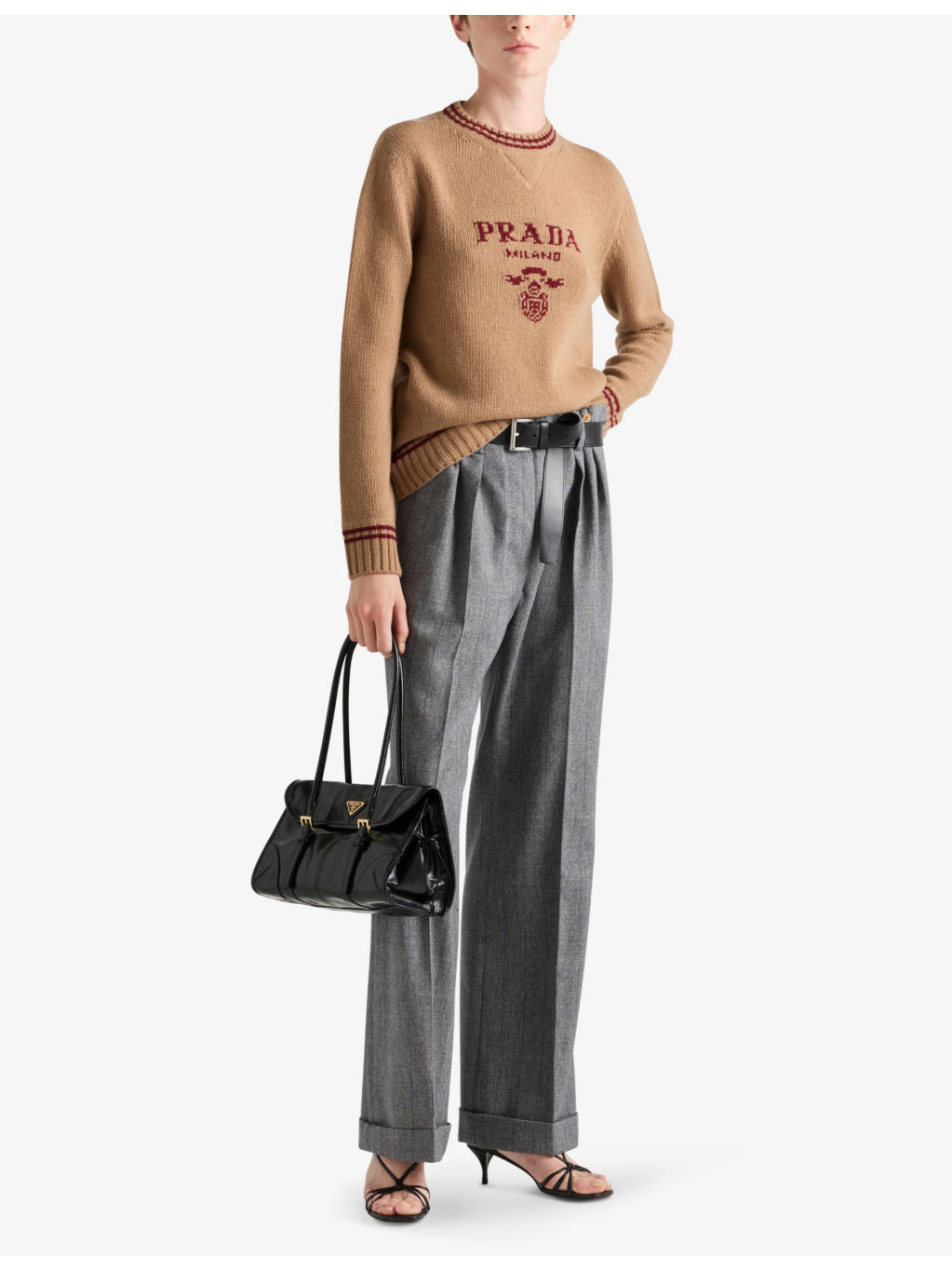 Logo-print crew-neck wool and cashmere-blend jumper - 2