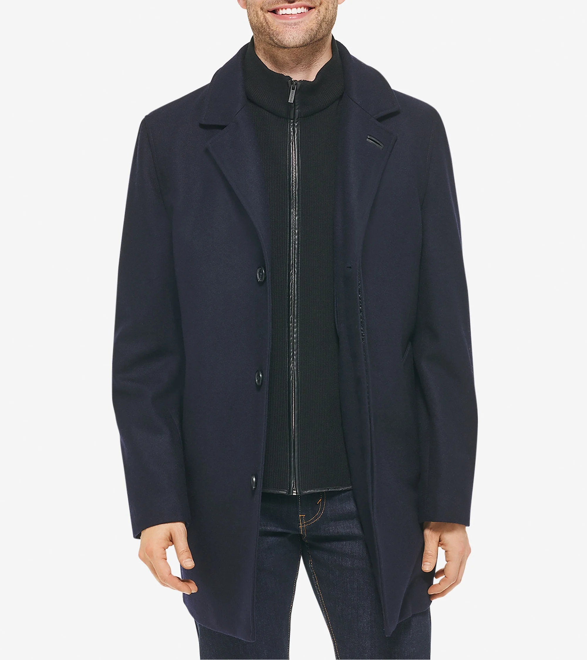 Men's Wool-Blend Car Coat - 1