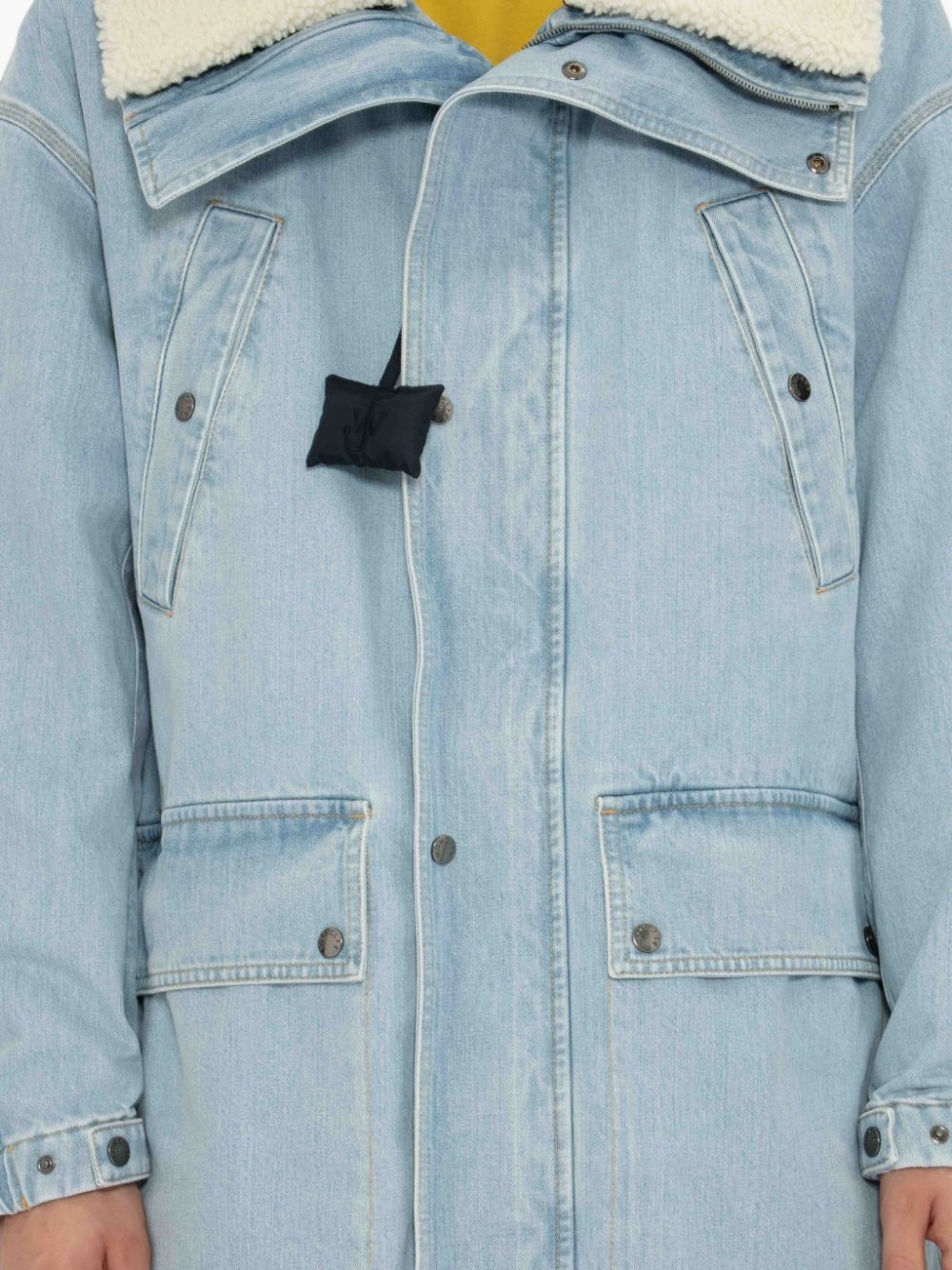 1 MONCLER X JW ANDERSON MUIR DENIM LONG PARKA JACKET - 5