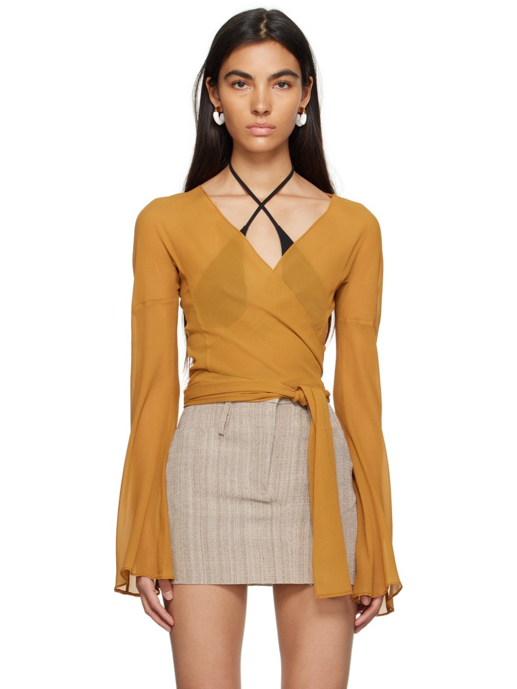 Yellow Wrap Shirt - 1