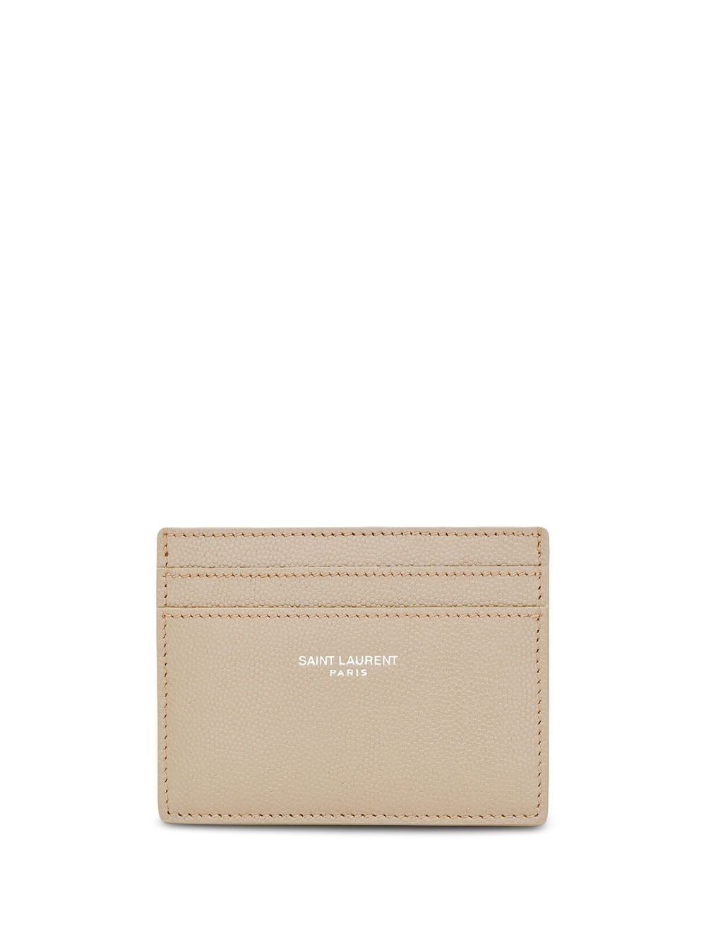 logo-print leather card holder - 1