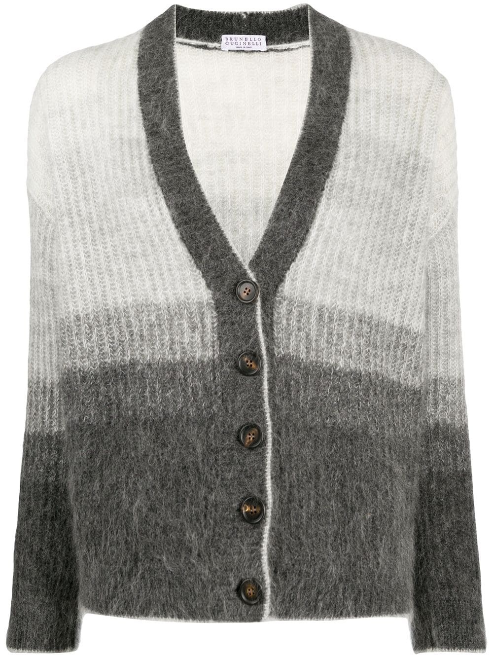 gradient-effect button-down cardigan - 1