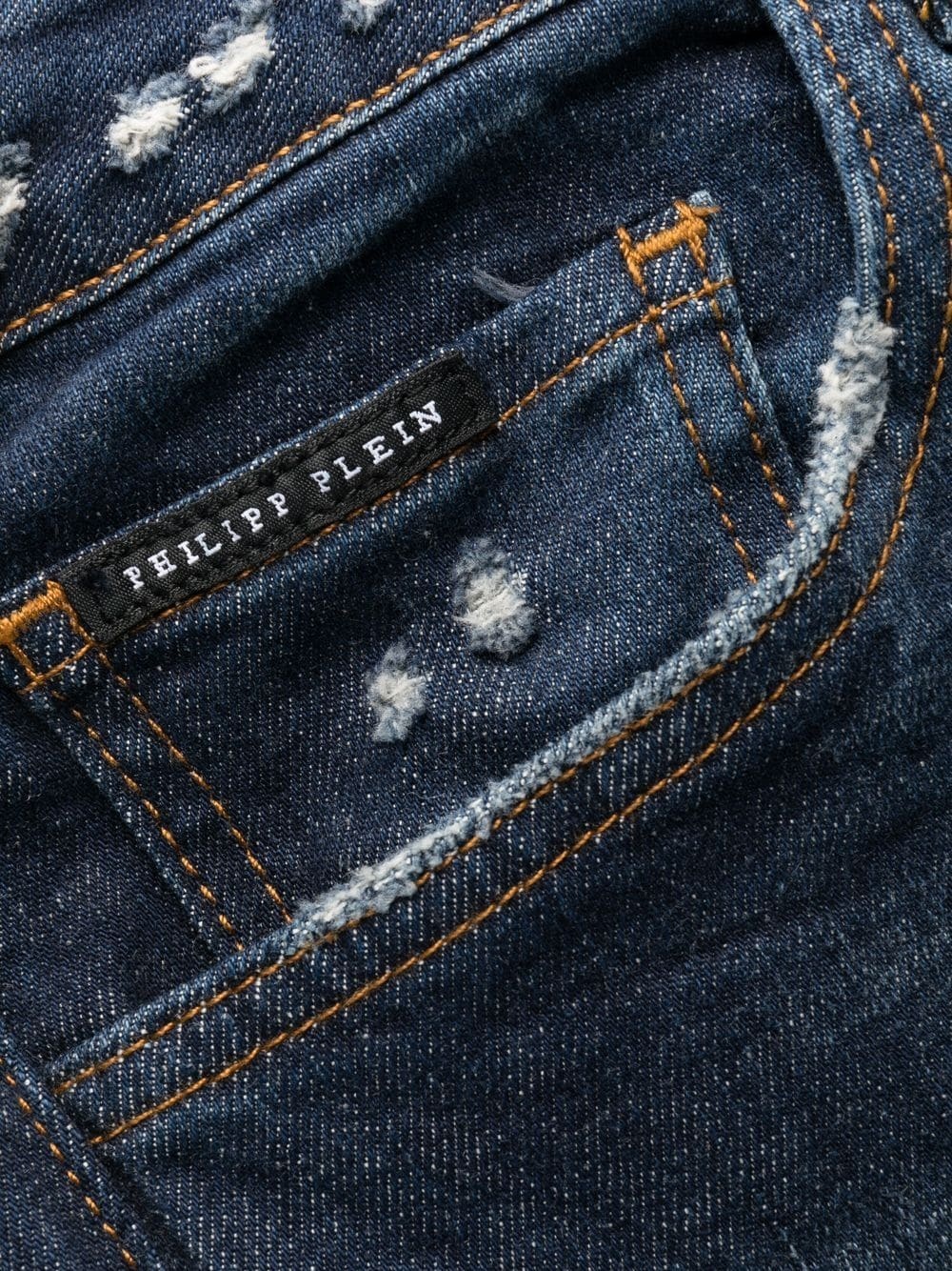 distressed logo-print jeans - 7