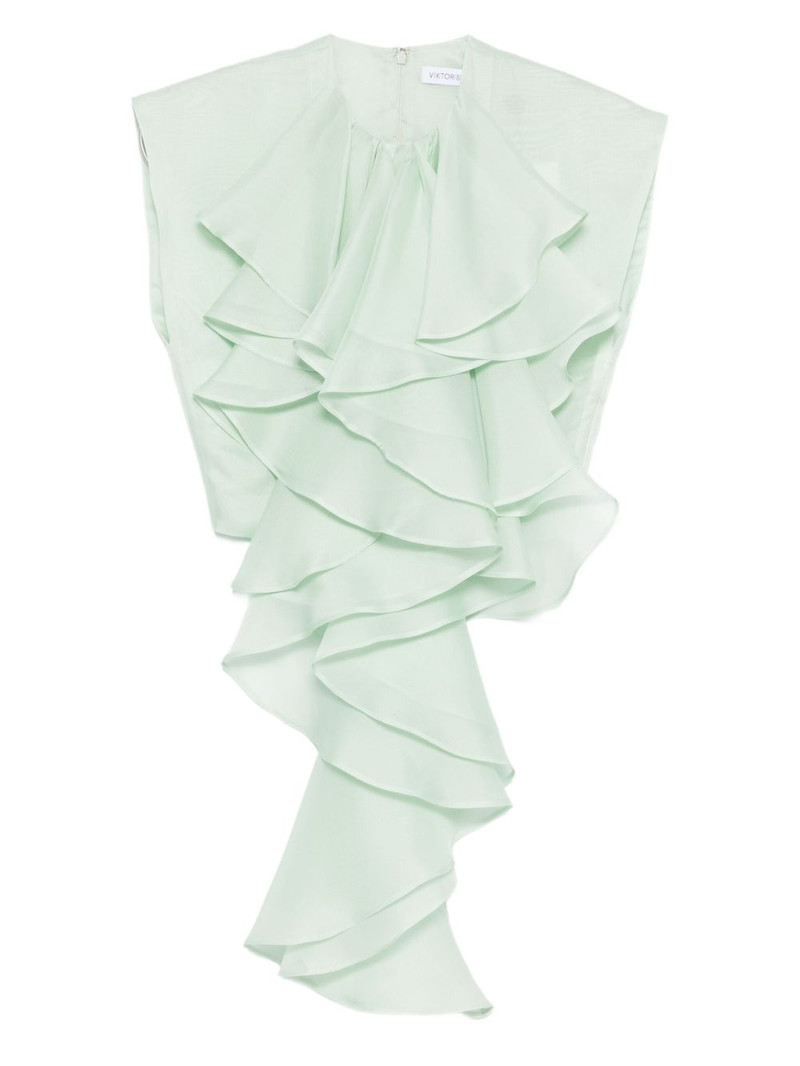 layered-ruffle silk top 1
