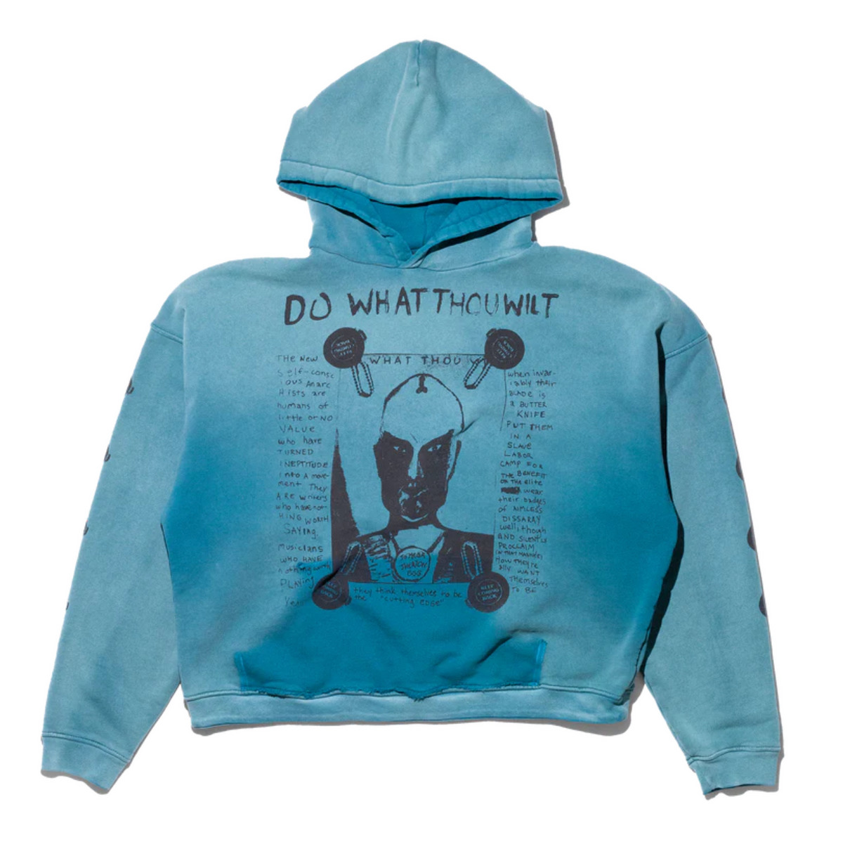 DO WHAT THOU WILT HOODIE (SUN FADED TEAL) - 1