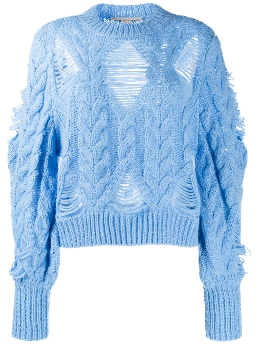 oversized ripped crew neck jumper - 1