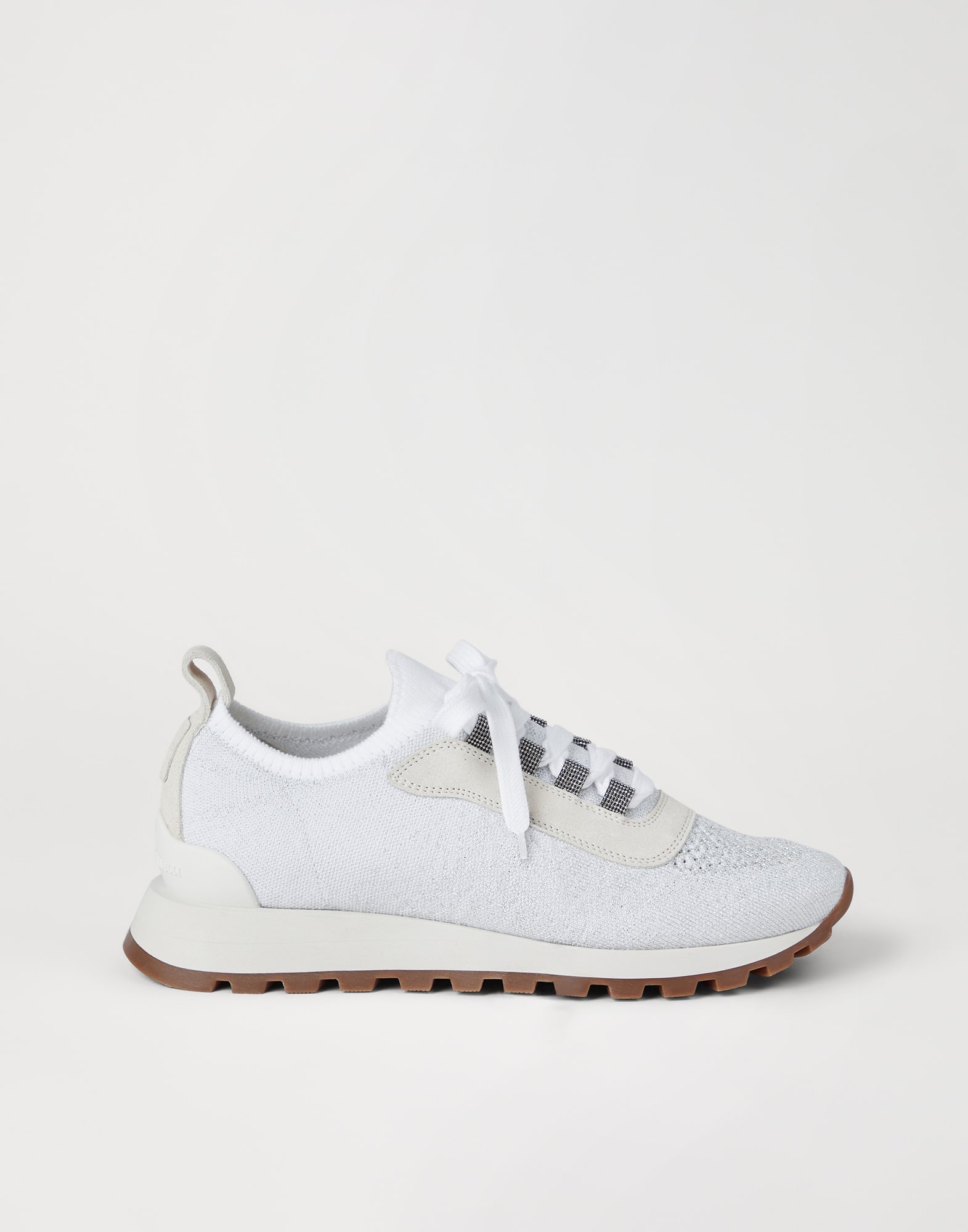 Sparkling cotton knit runners with shiny eyelets - 5