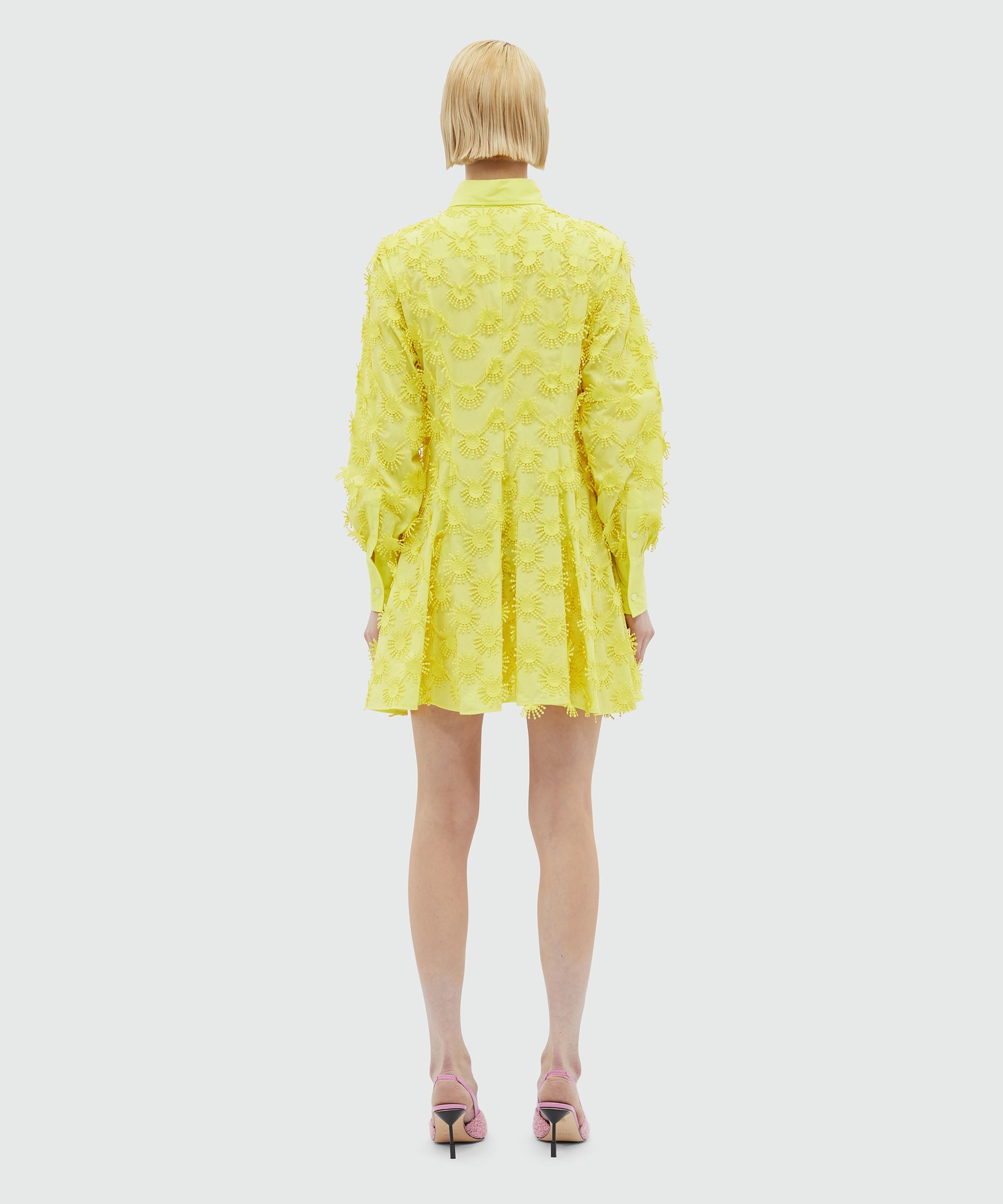 Short shirt dress in poplin with embroidery - 3