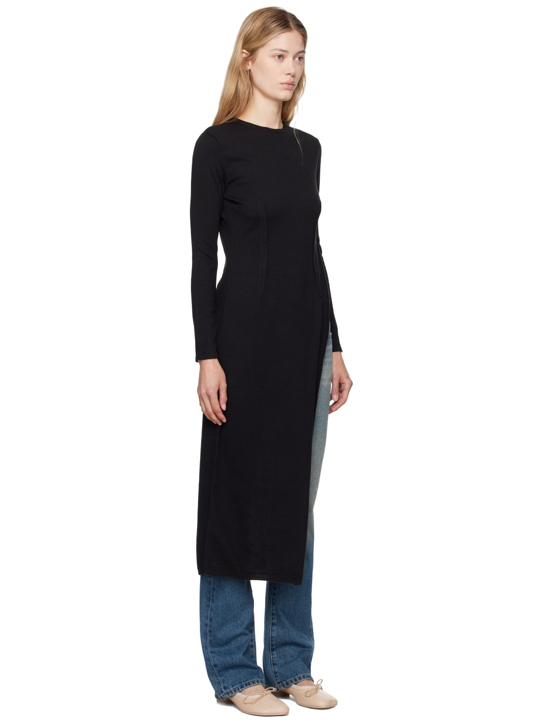 Black Slit Dress - 2