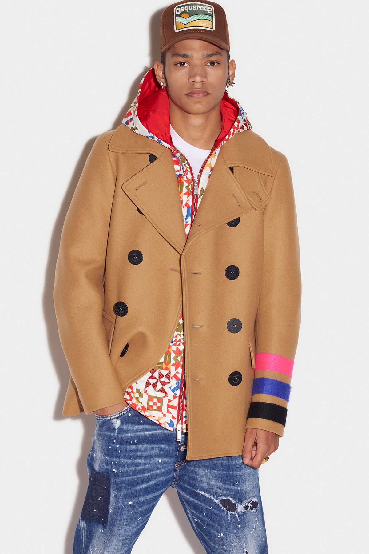 DOUBLE-BREASTED PEACOAT - 1