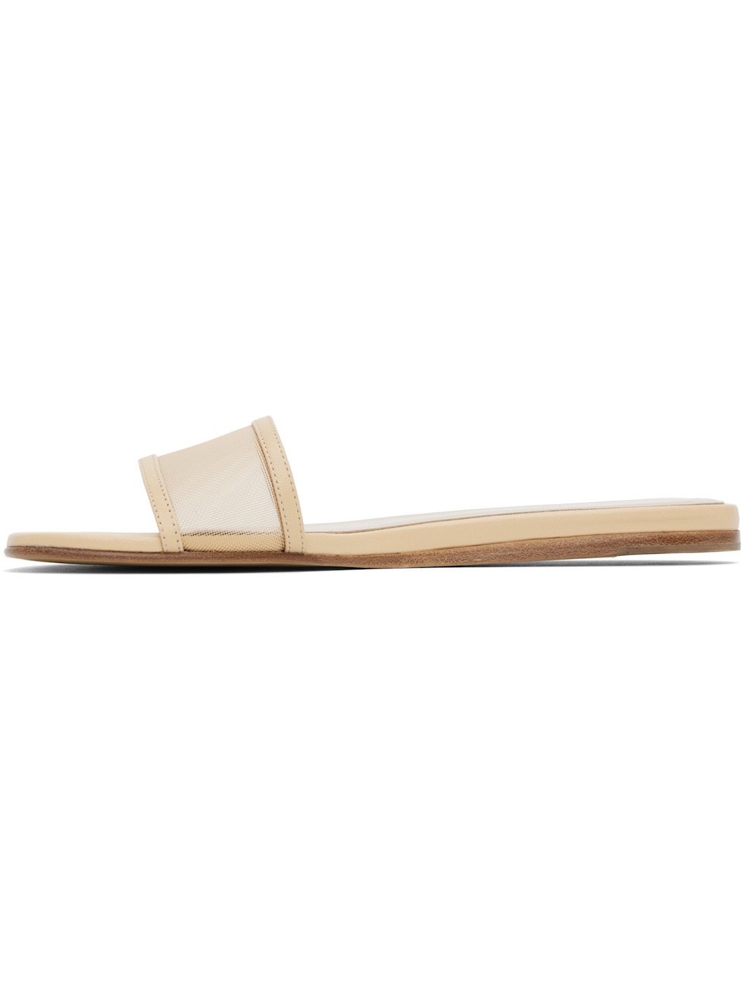 Beige Mesh Pool Sandals - 3