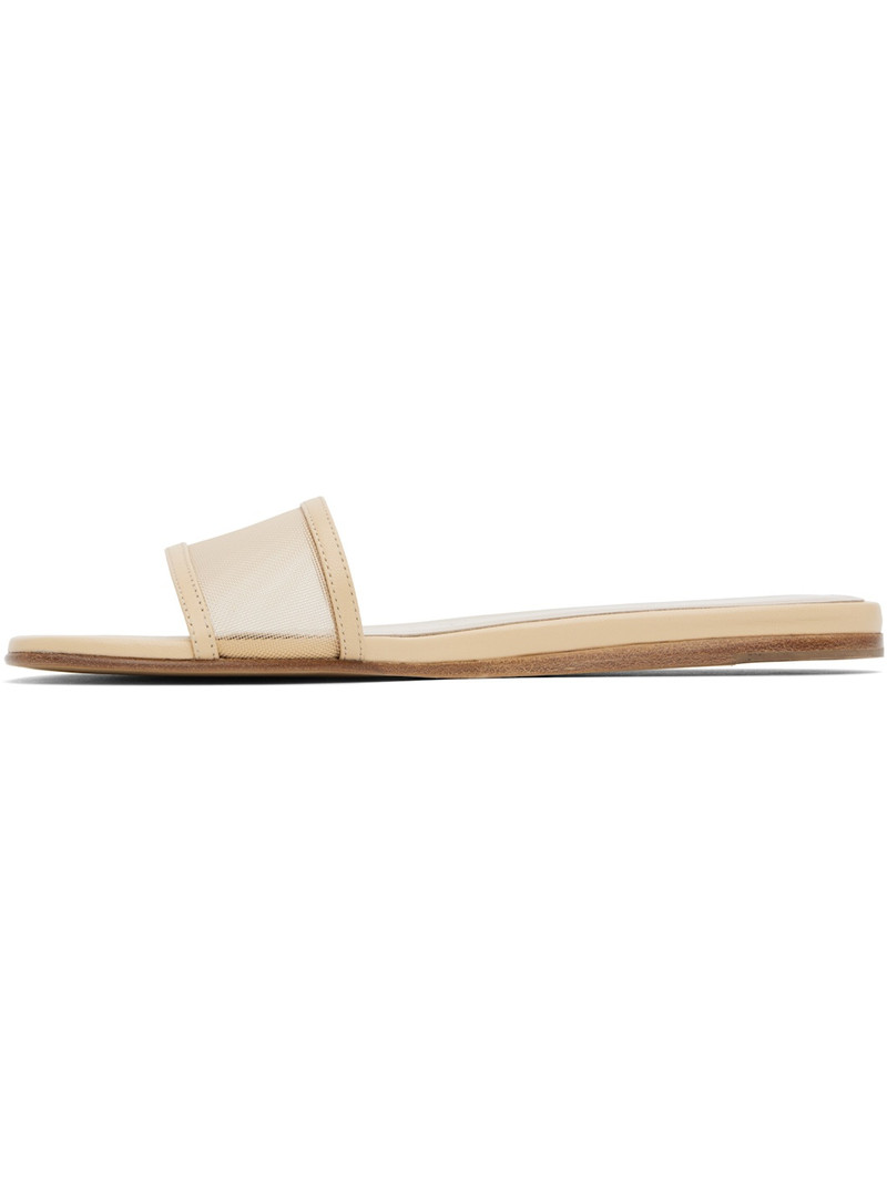 Beige Mesh Pool Sandals 3