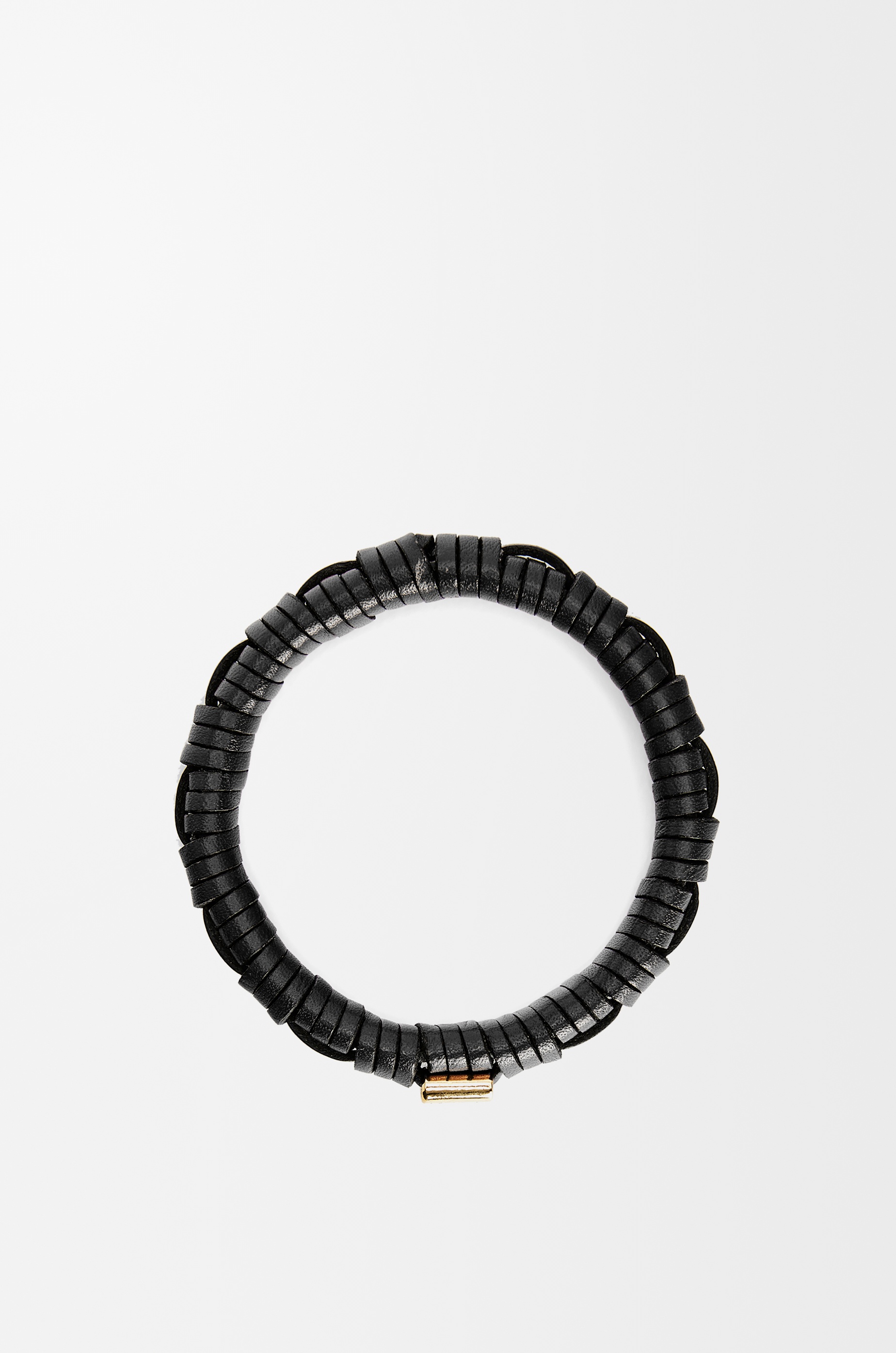 Woven bangle in brass and classic calfskin - 2