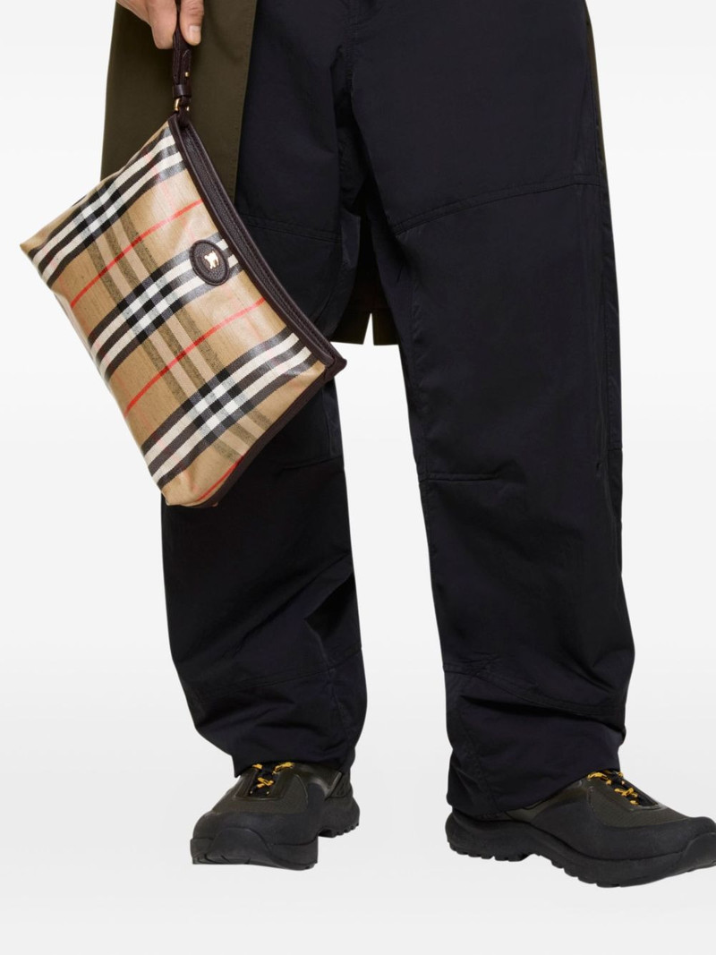 Burberry check leather highlands clutch bag outlook