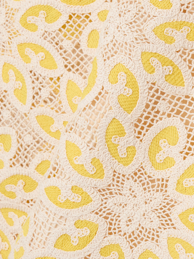 Golden Cotton-lace Mini Dress 4