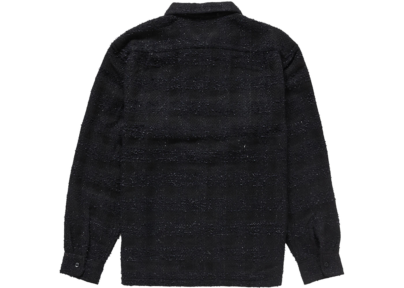 Supreme Boucle Zip Up Shirt Black - 2