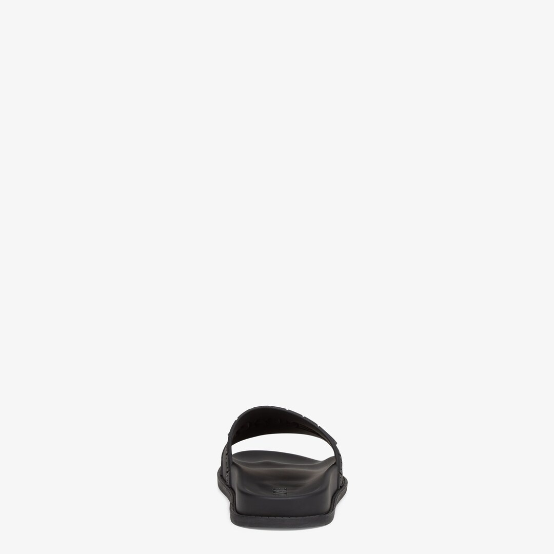 Fendace Black rubber  Logo sandals - 3