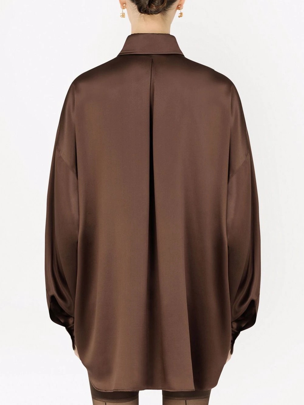 oversized silk shirt - 4