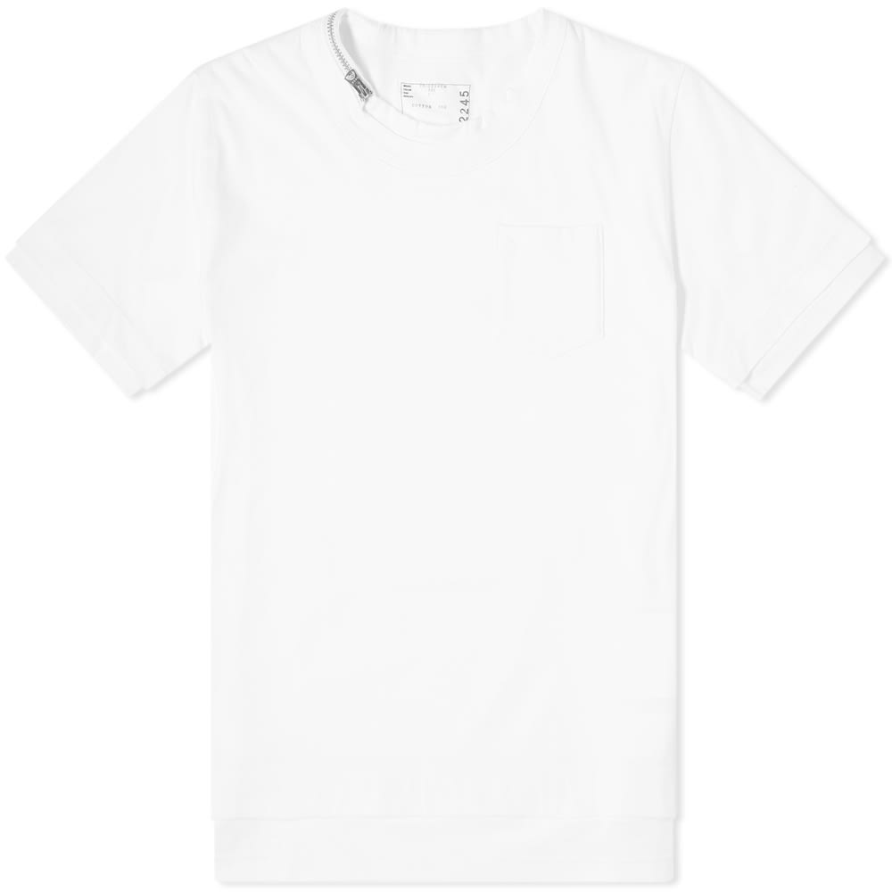 Sacai Zip Neck Tee - 1