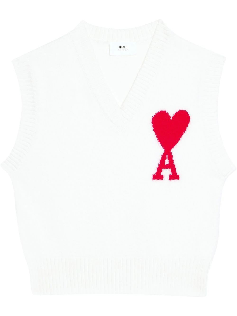 logo-intarsia knit vest - 1