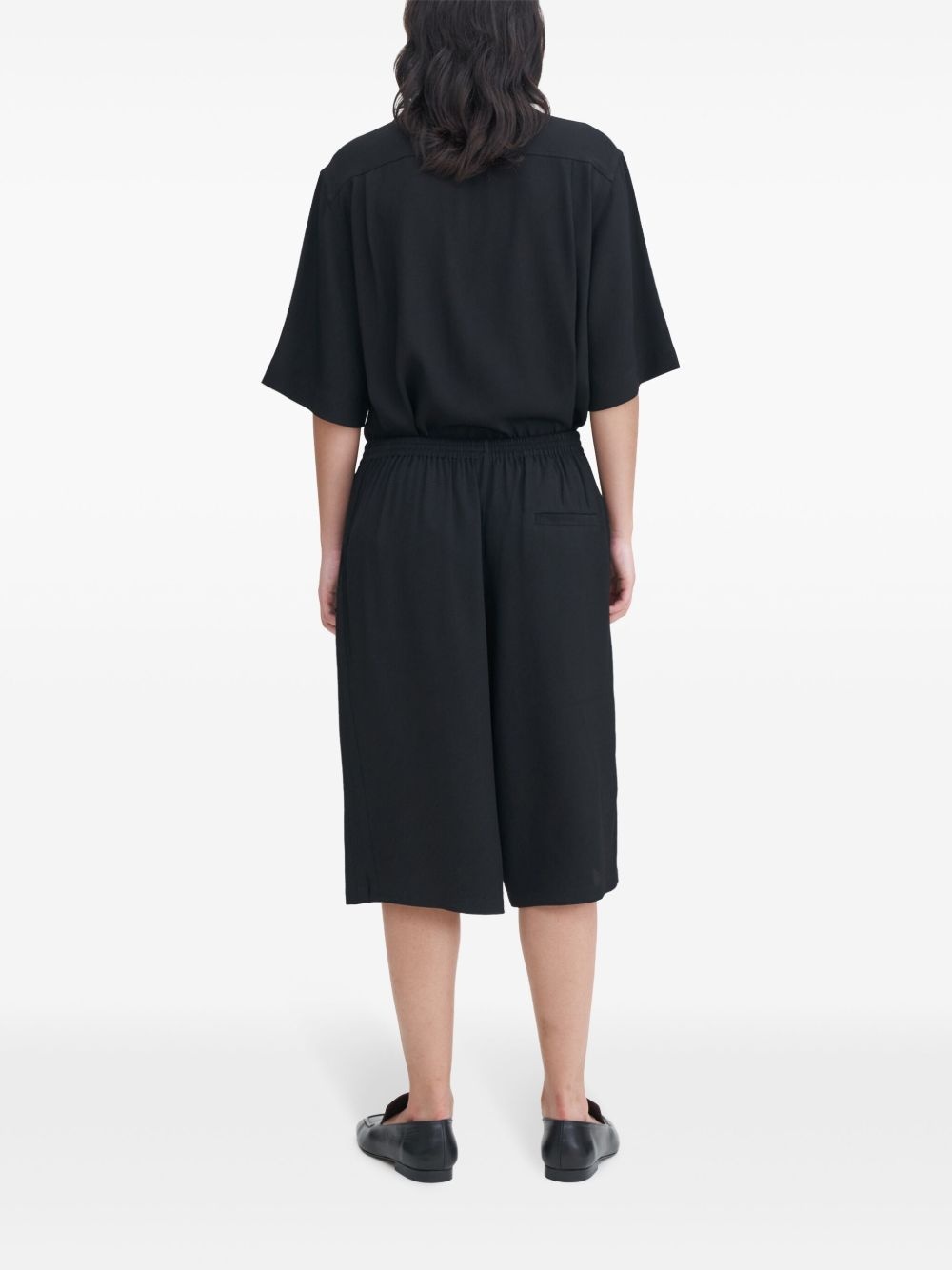 draped twill shorts - 3