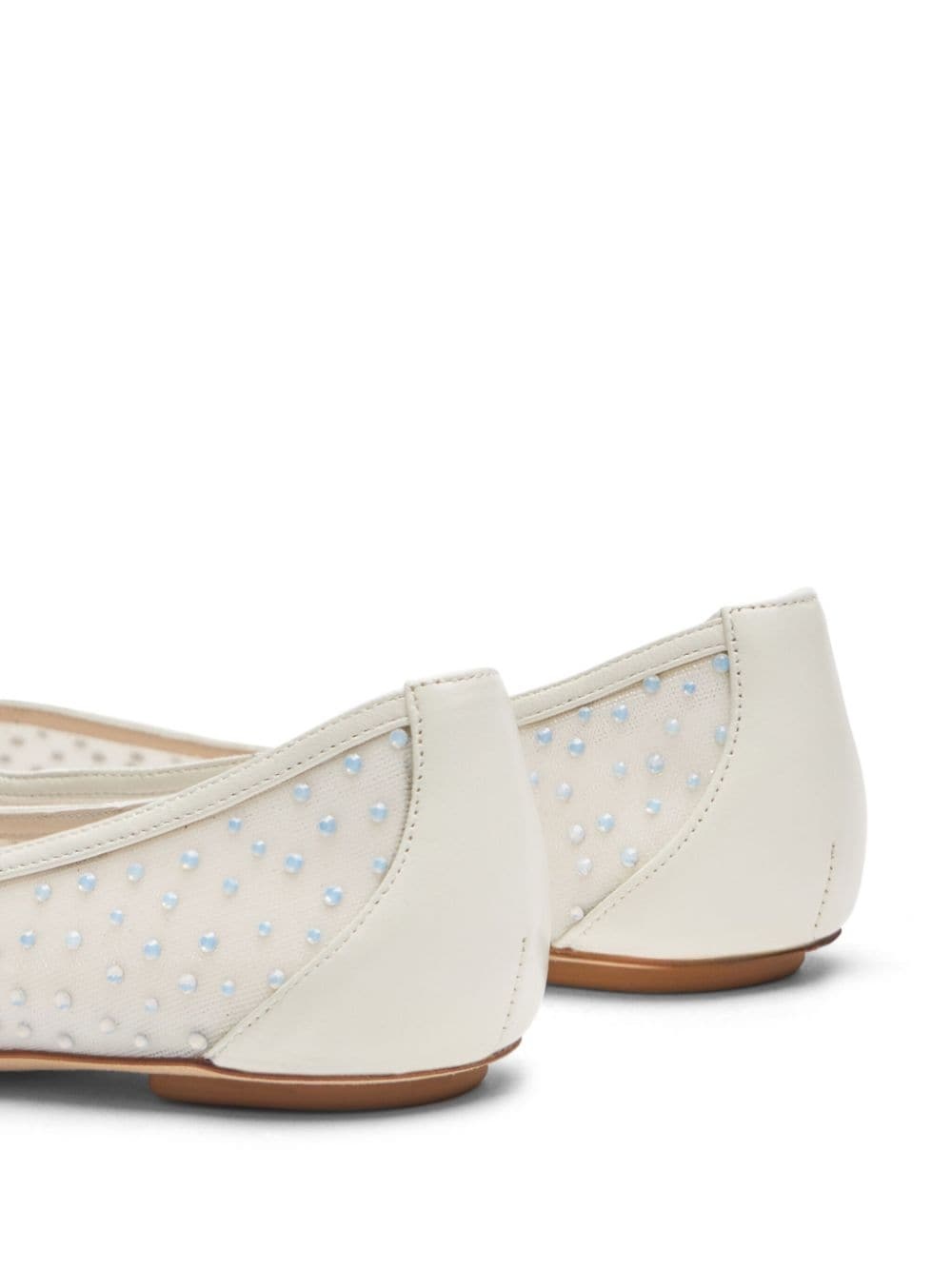 Emilia mesh crystal-embelished ballerina shoes - 5
