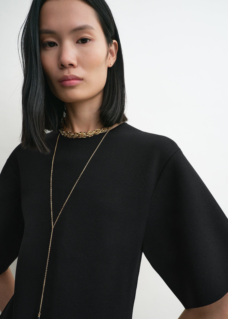 Tee knit dress black 5