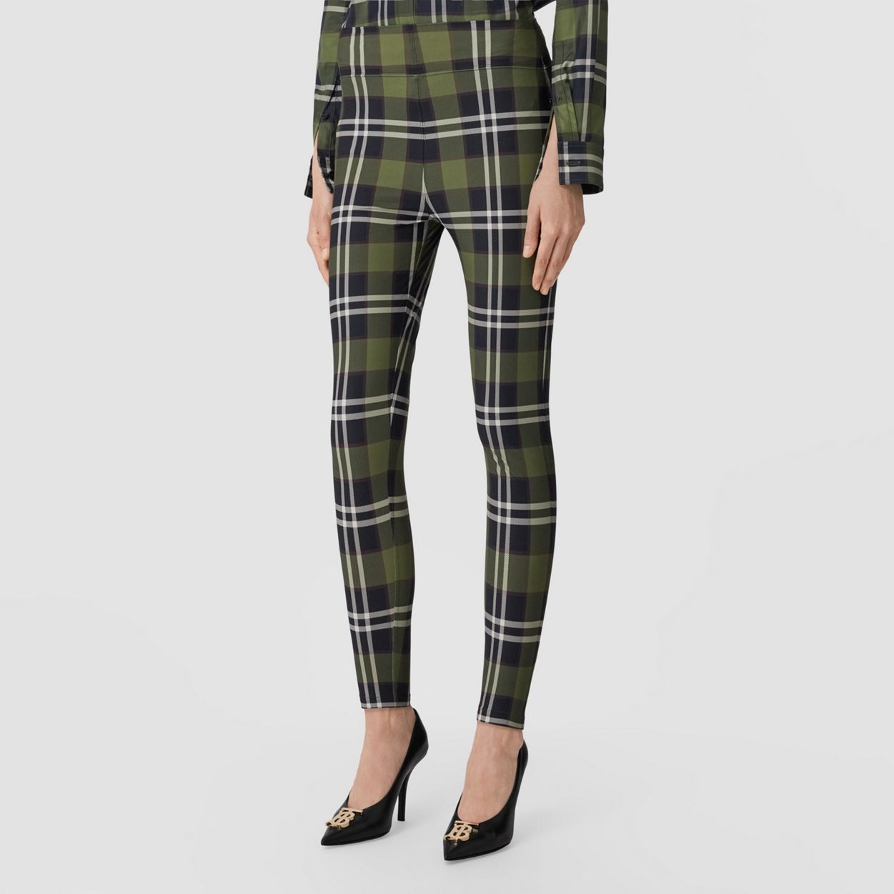 Vintage Check Stretch Nylon Leggings - 6