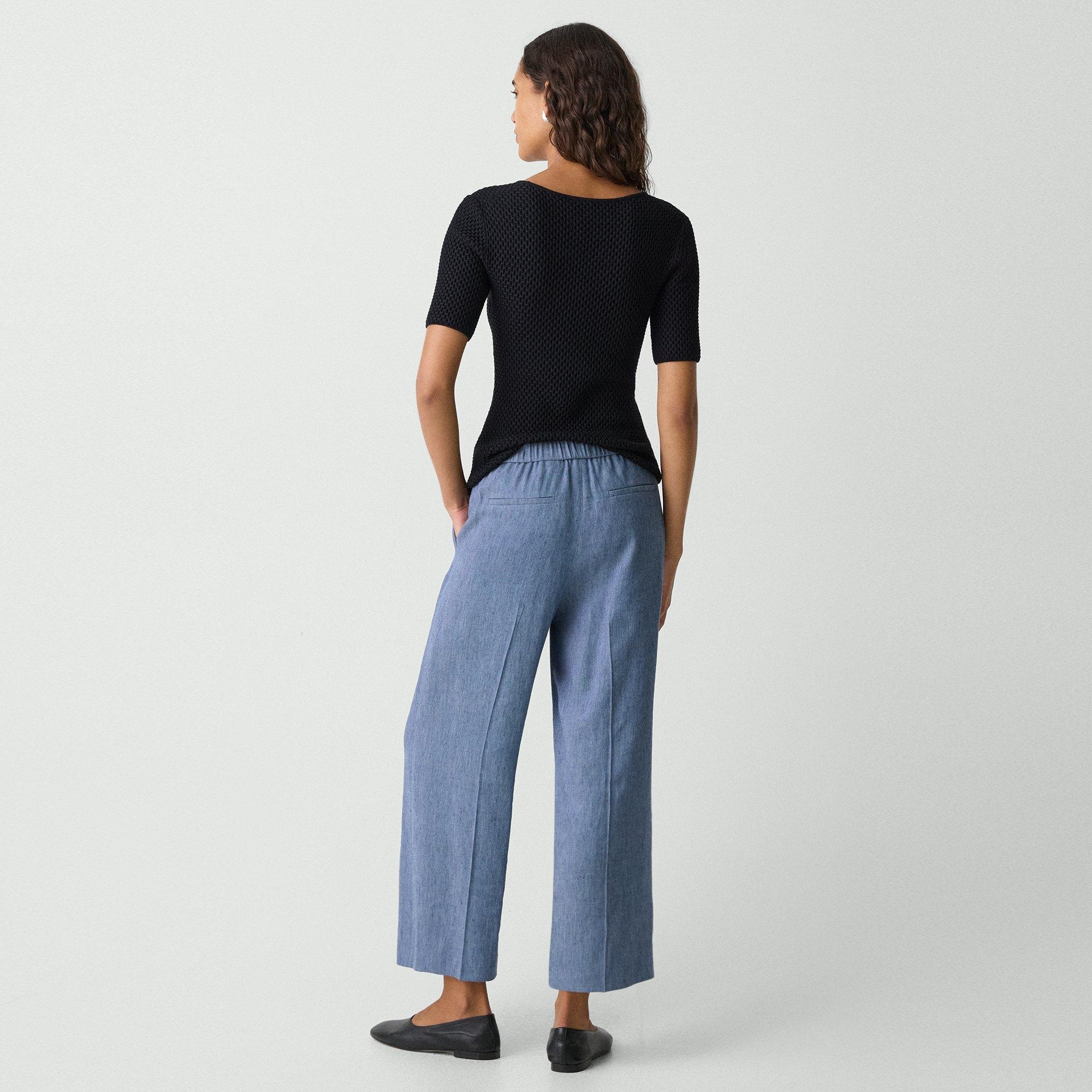 Relaxed Pull-On Pant in Fluid Linen - 4