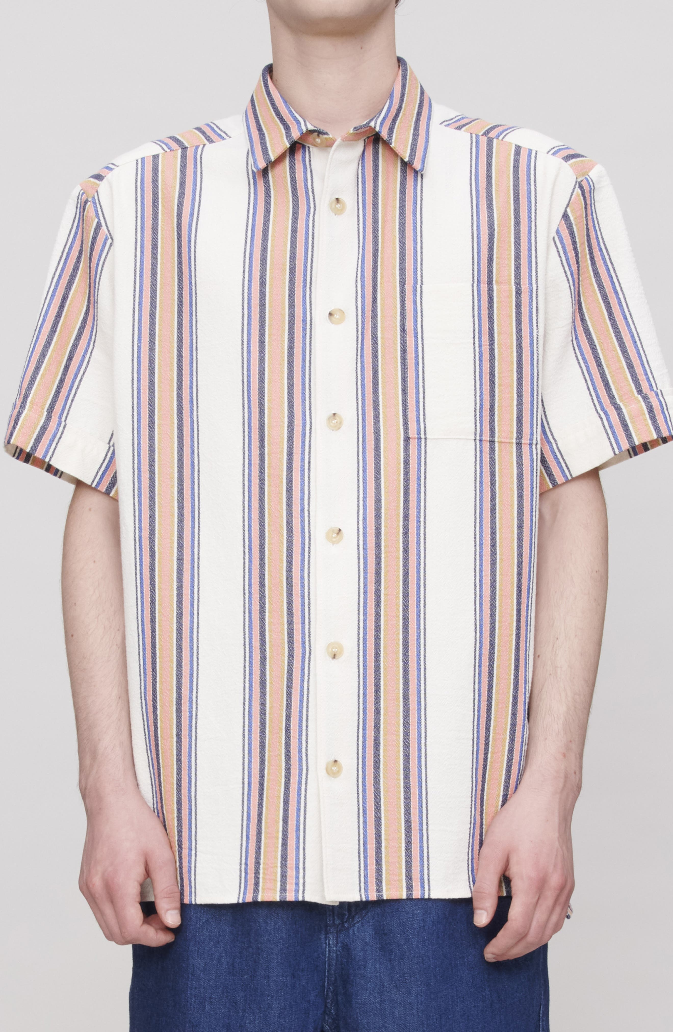 A.P.C. Ross Short Sleeve Button-Up Shirt in Aad Ecru at Nordstrom - 2