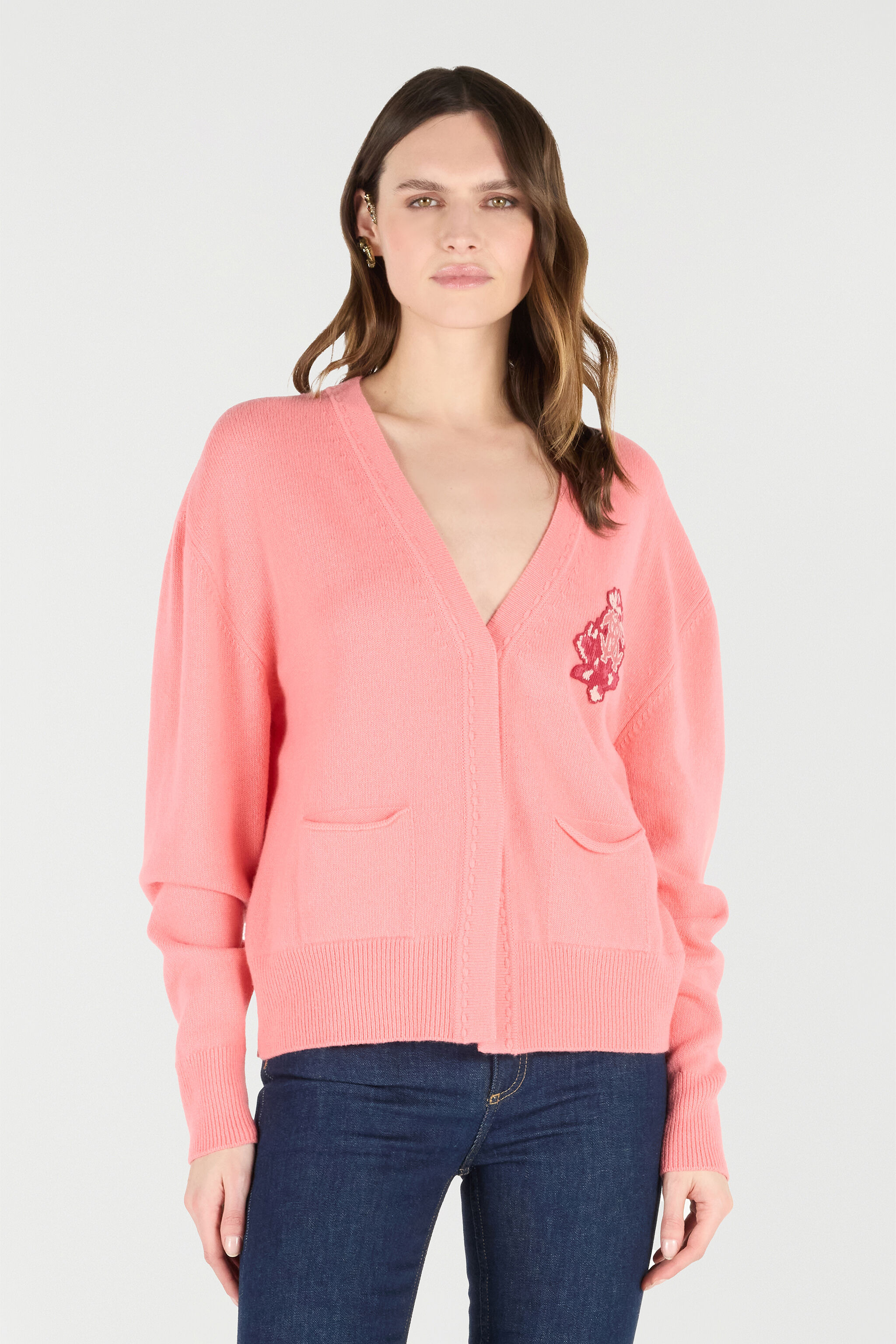 Cardigan With Mirror Snake Monogram - 3