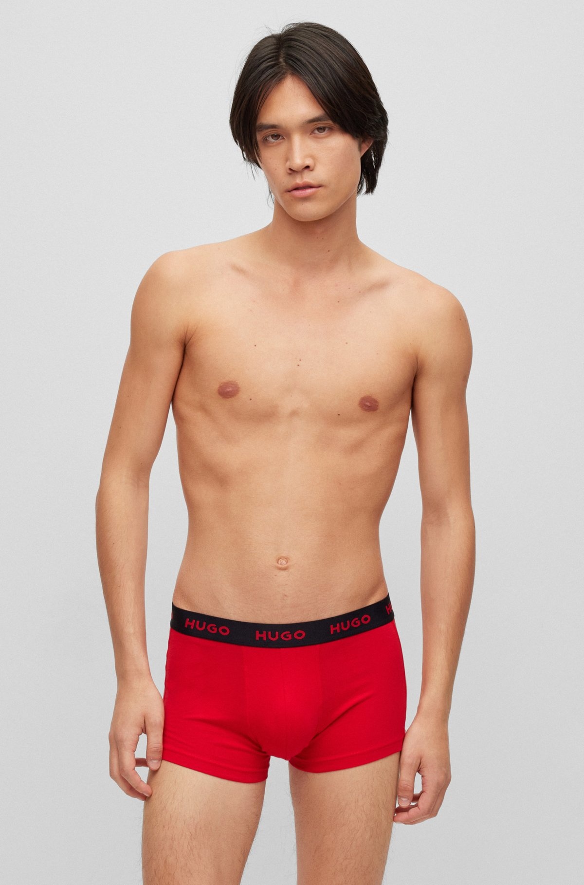 TRIPLE-PACK OF STRETCH-COTTON TRUNKS WITH LOGO WAISTBANDS - 7