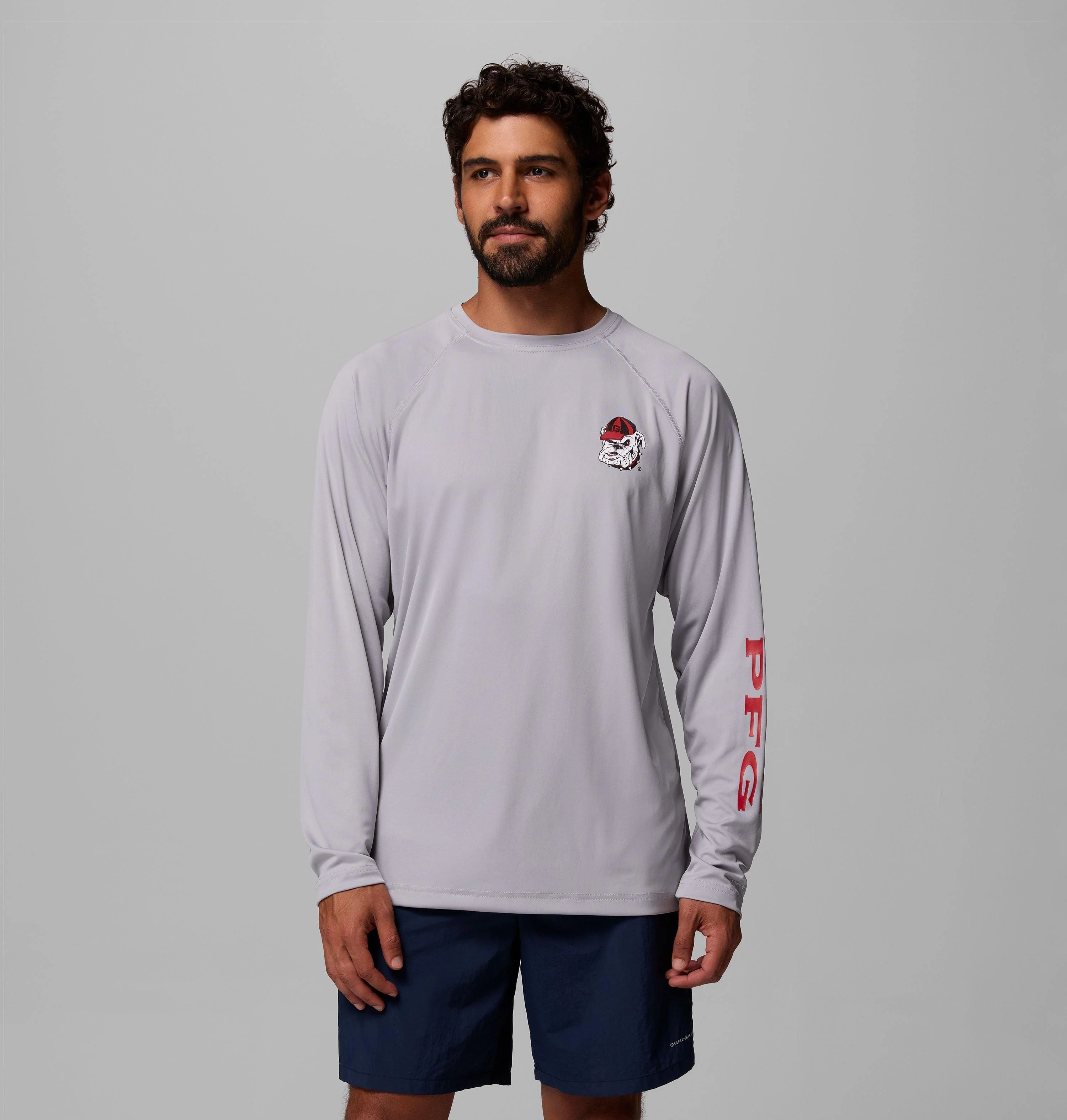 Men's Collegiate PFG Terminal Tackle Long Sleeve Shirt - Georgia - 1