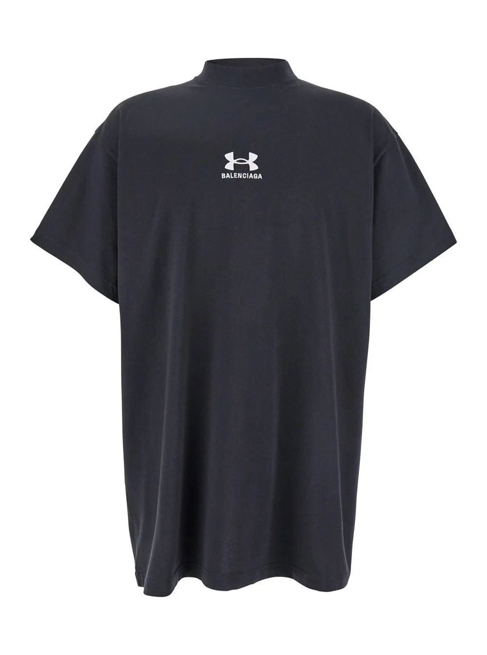 Balenciaga Men Black T-Shirt With Under Armour® Front And Back Embroidered Logo In Cotton Man - 1