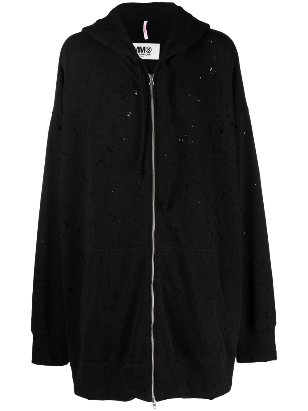 oversize perforated hooded jacket - 1