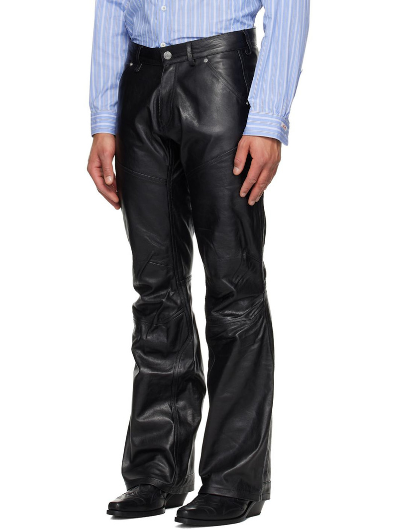 Martine Rose Black Boot Cut Utility Leather Pants outlook