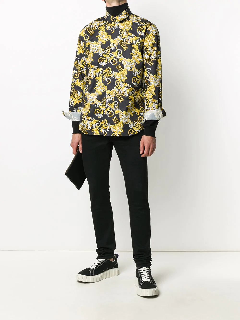 logo baroque print shirt - 2