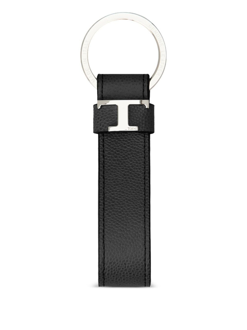 leather T-logo keyring 1