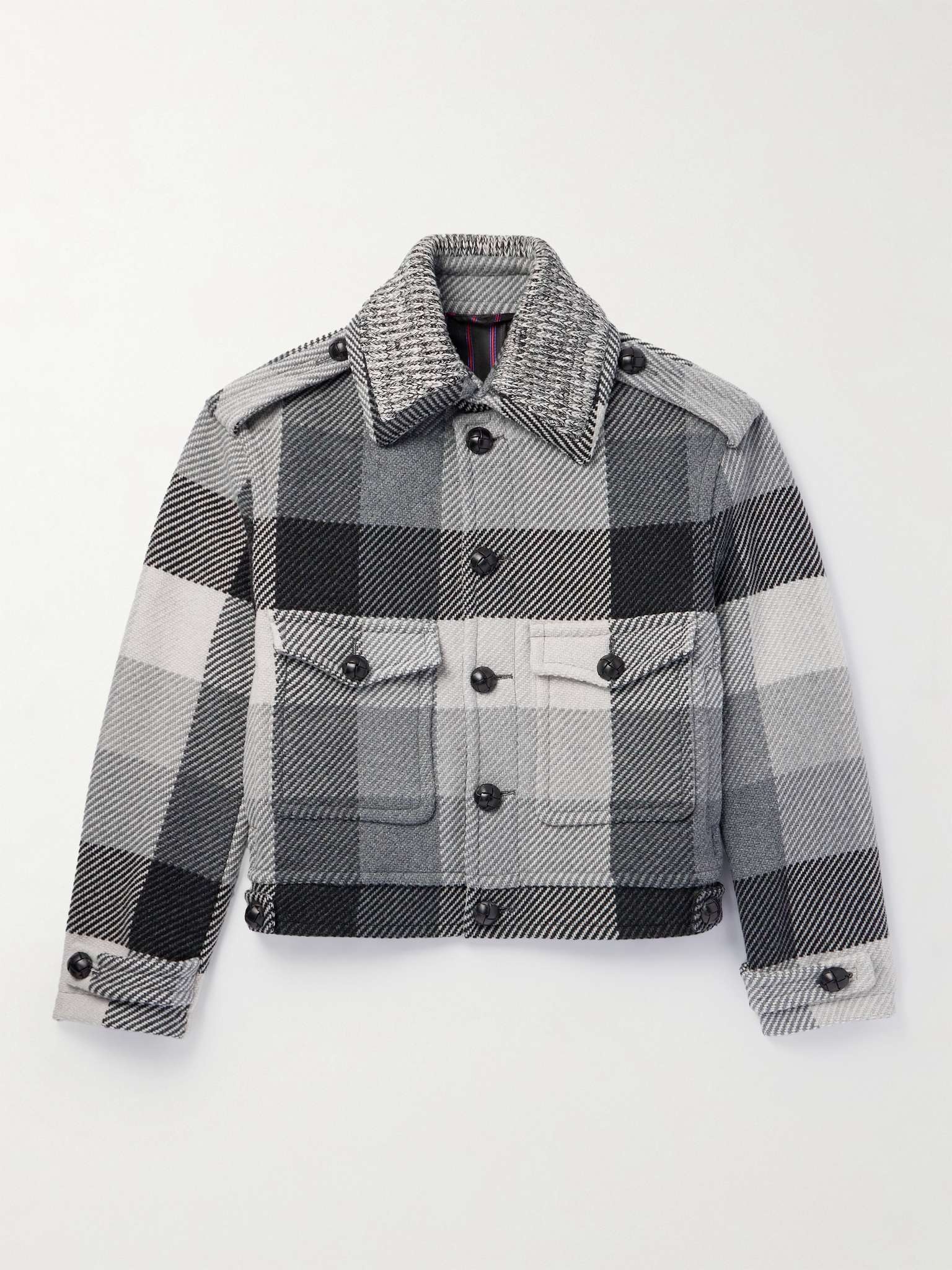 Checked Wool-Blend Twill Jacket - 1