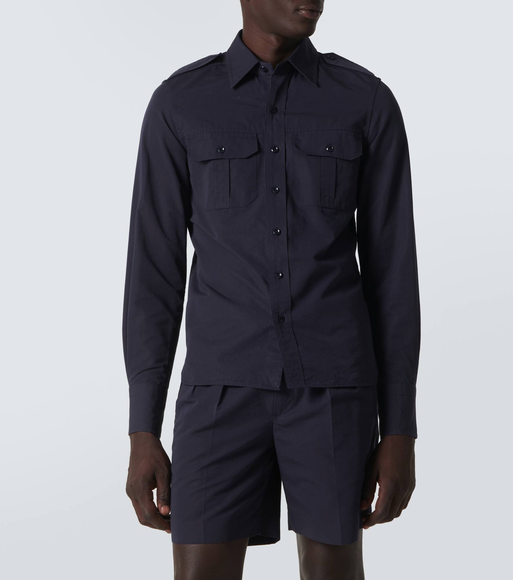 Cotton and silk poplin shirt - 3