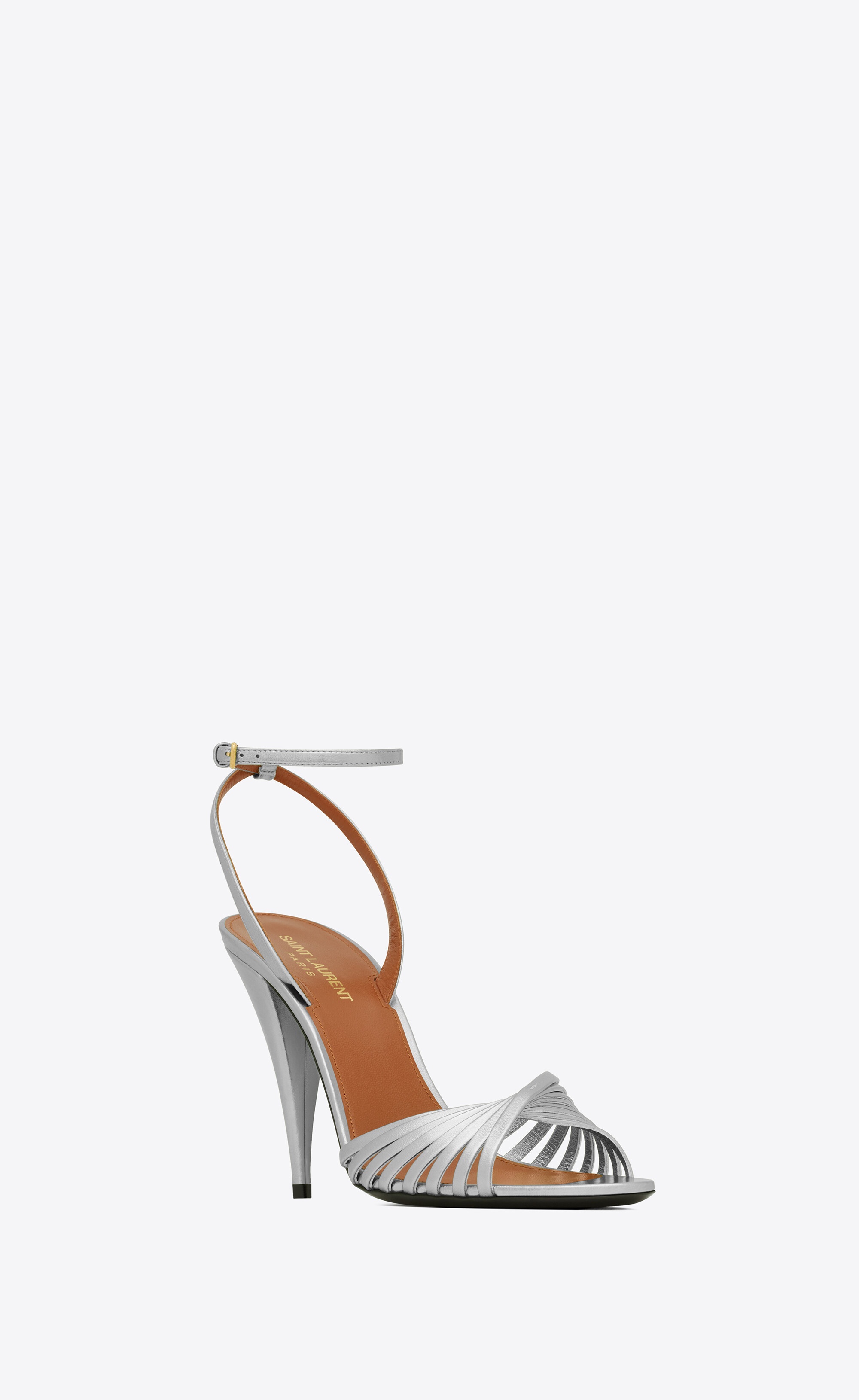 tina sandals in metallic leather - 3