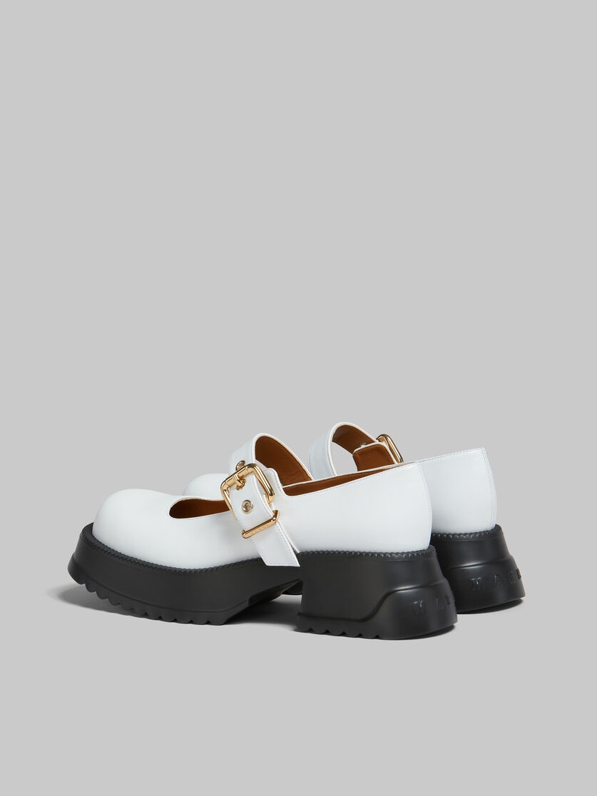 WHITE LEATHER MARY JANE WITH PLATFORM SOLE - 3