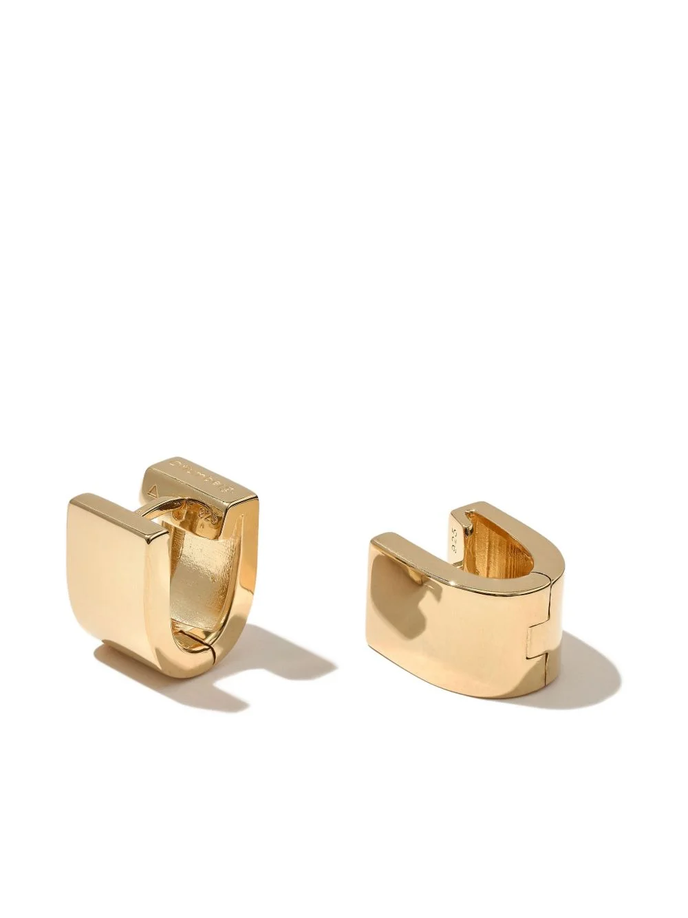 14K gold vermeil chunky square earring - 1