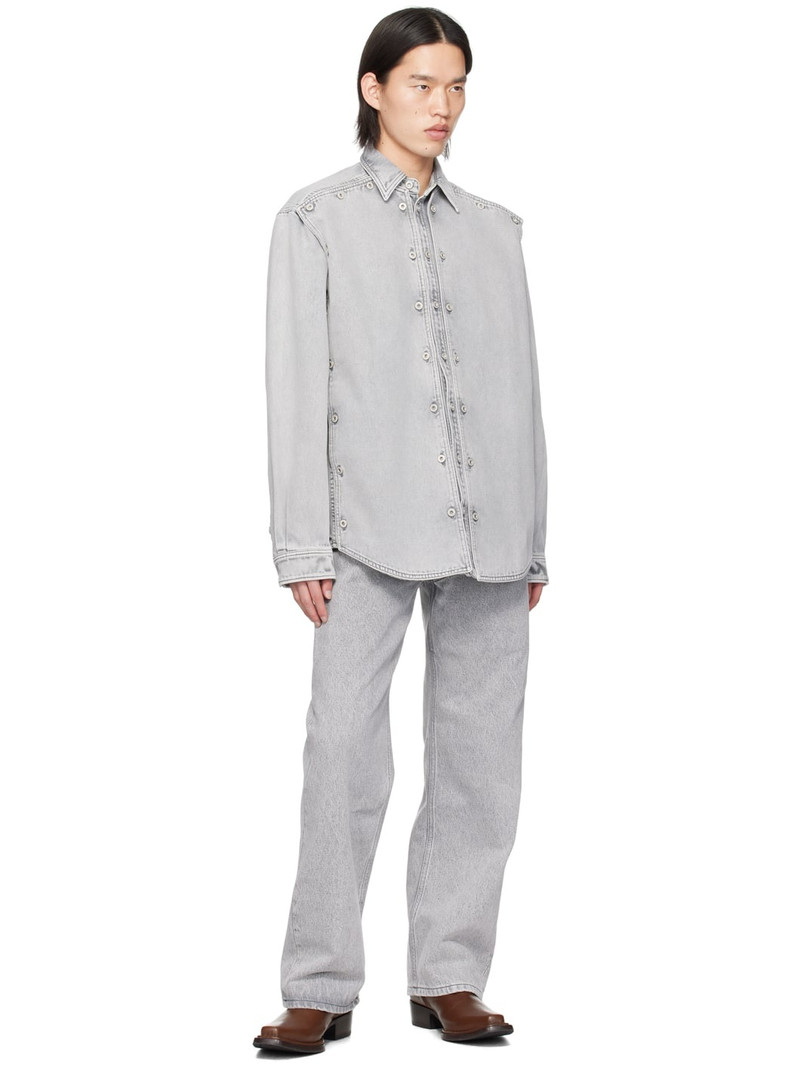 Y/Project Gray Snap Off Denim Shirt outlook