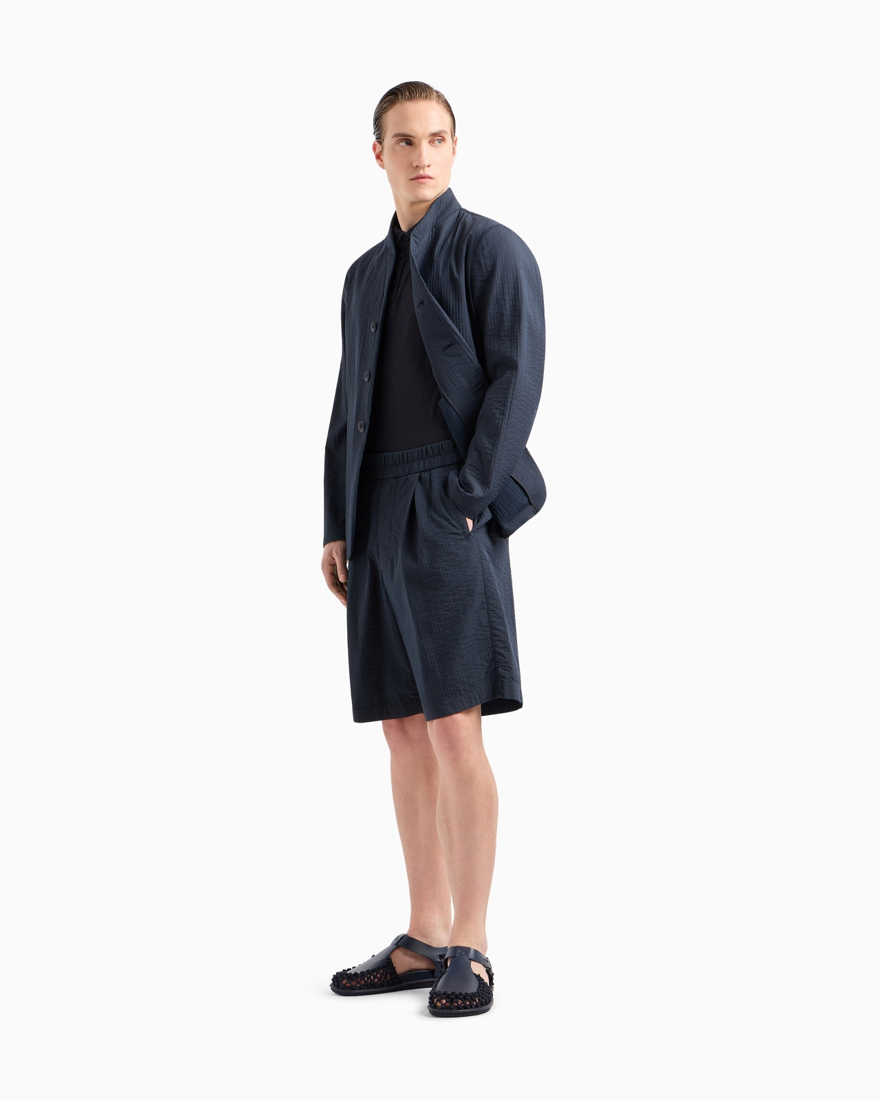Short-sleeved polo shirt in pure linen jersey - 2