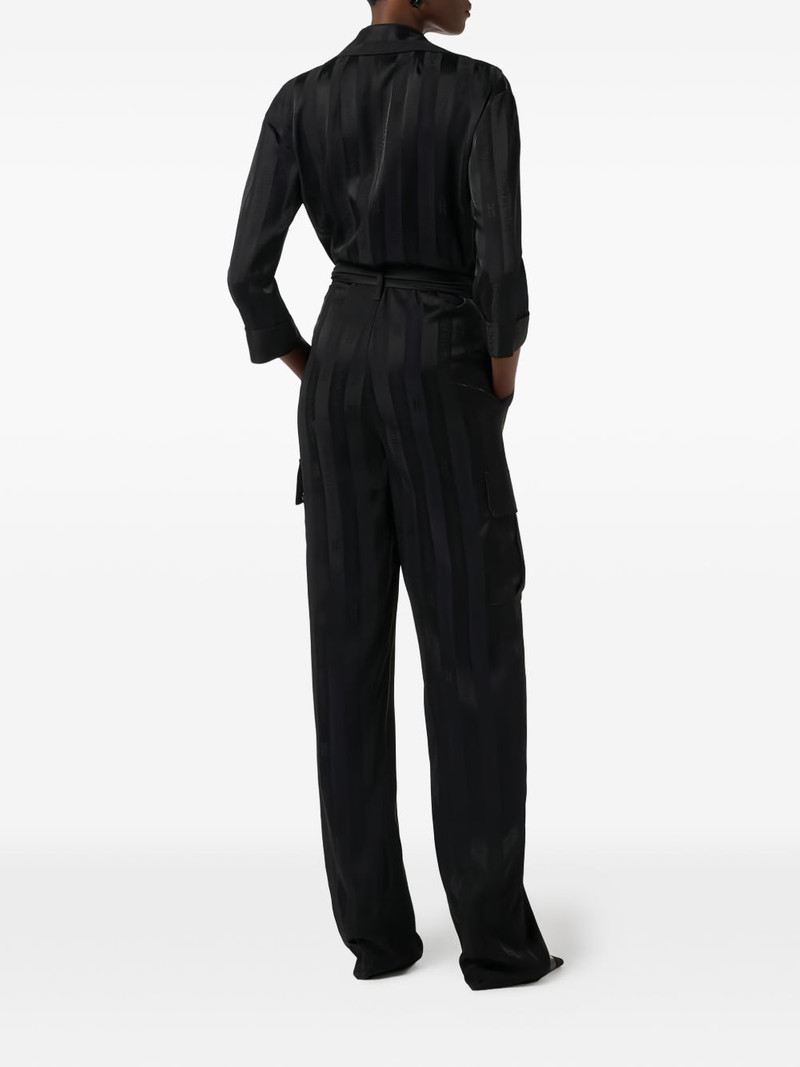 jacquard striped belted jumpsuit 3