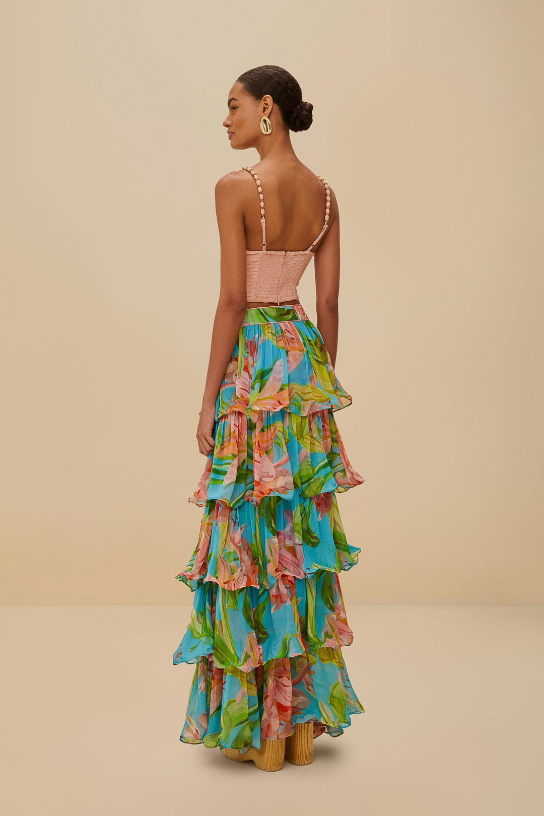 Blue Lily Bloom Maxi Skirt - 4