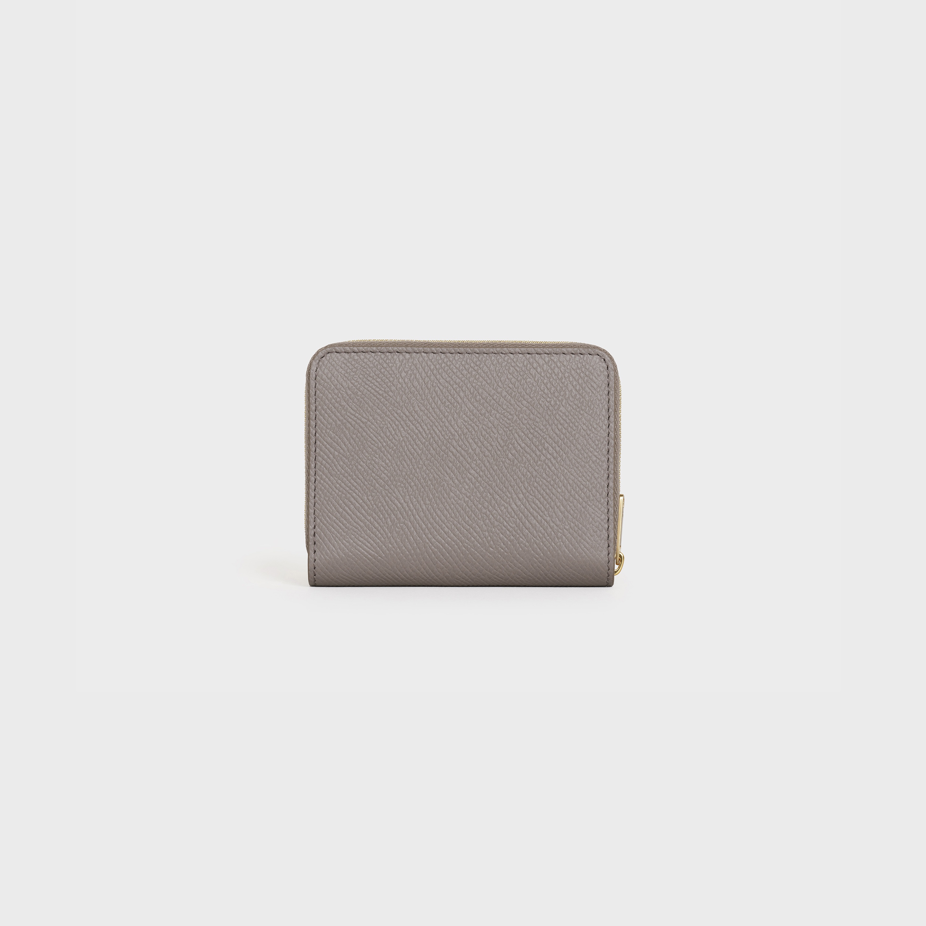 Compact zipped wallet in Grained calfskin - 3