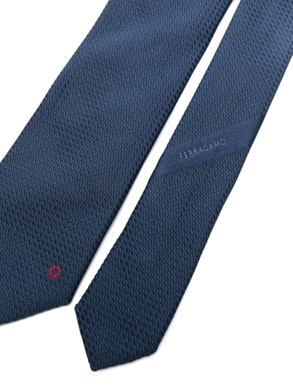 logo-embroidered silk tie - 2